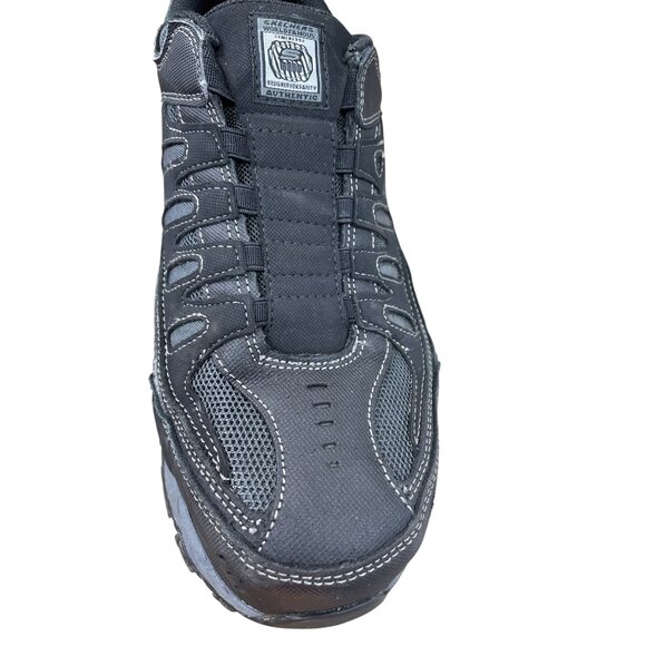 Skechers Work Mens Black leather fabric steel toe Sneakers Size 10 SKU 9054 - Picture 15 of 16